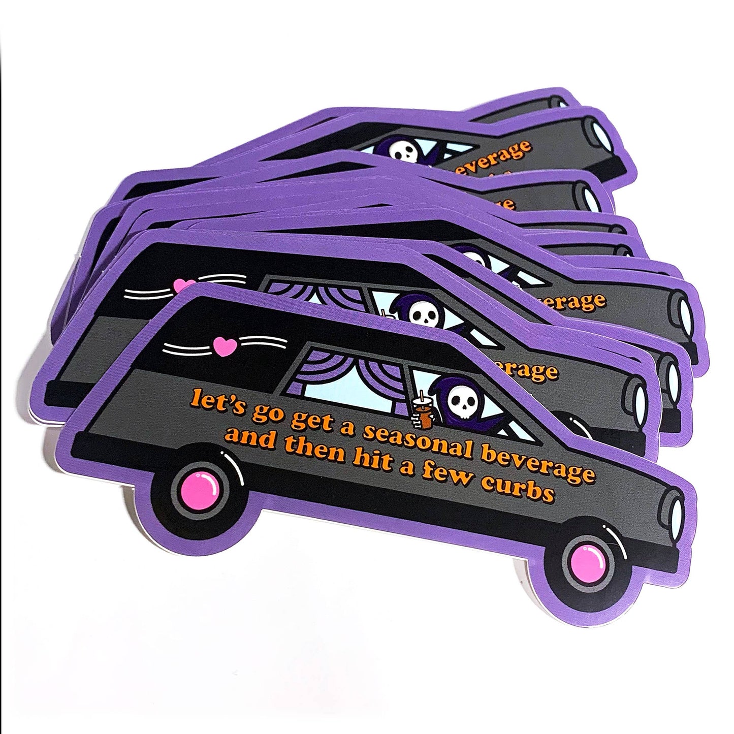 Bad Driver Grim Reaper Fall Hit The Curb Vinyl Sticker