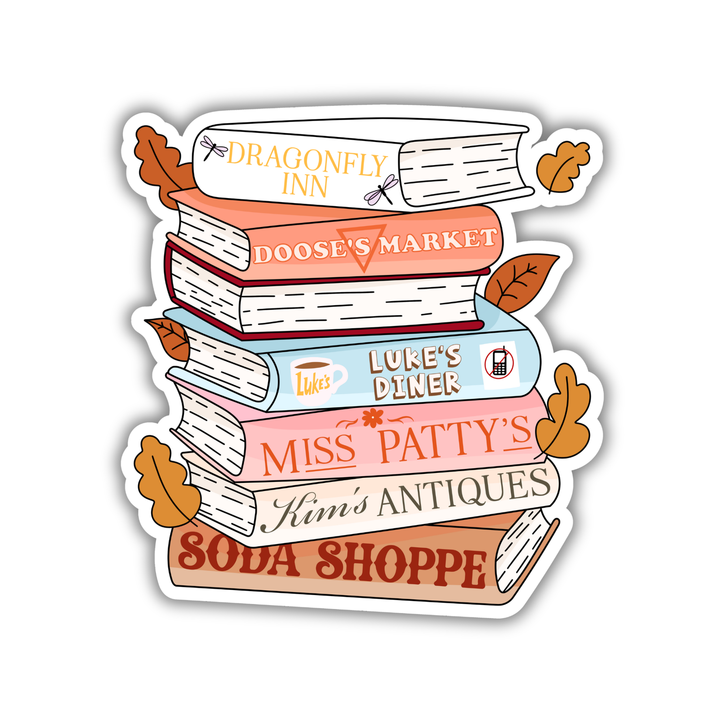 Gilmore Book Stack Sticker