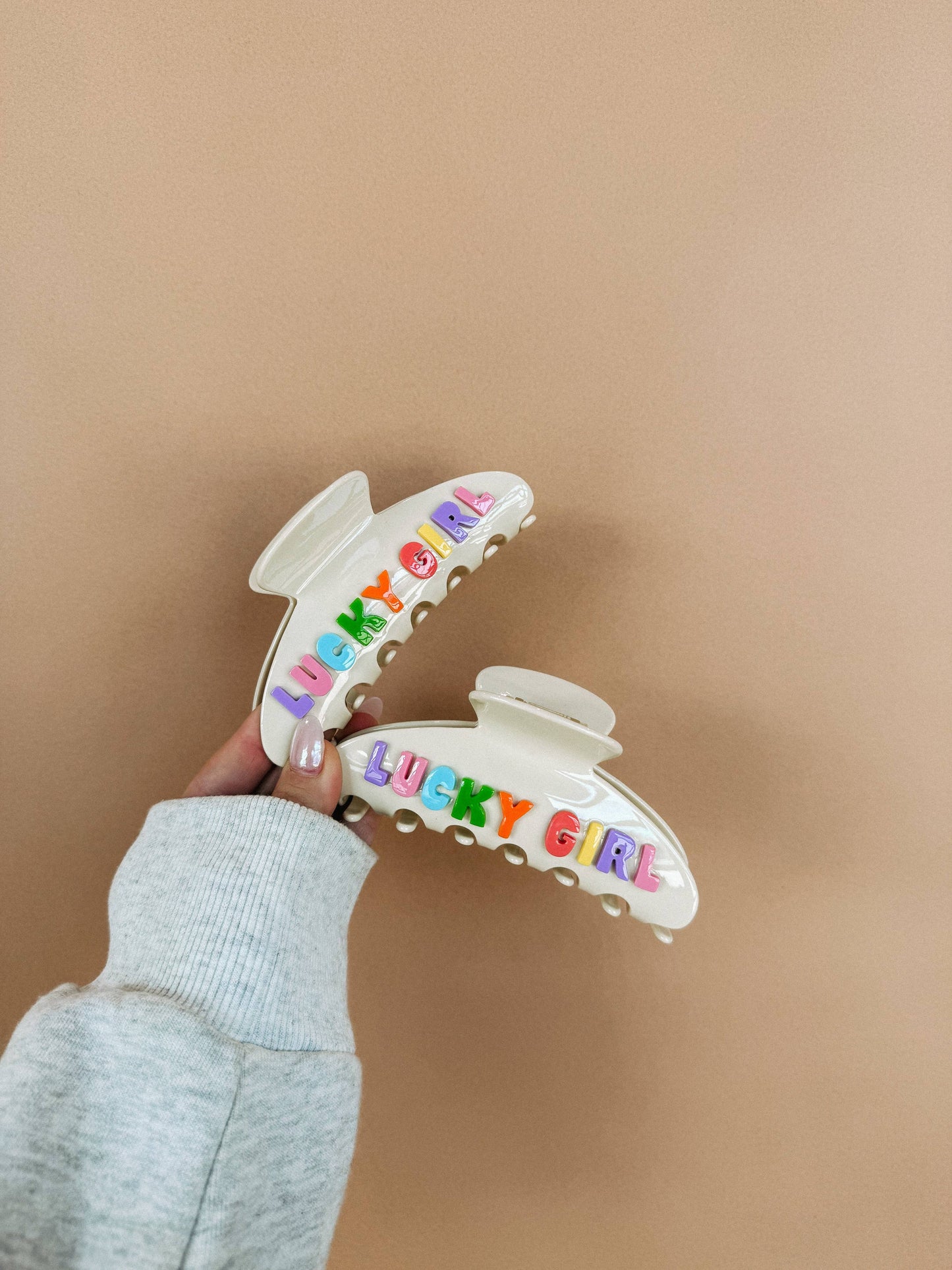 Multicolor lucky girl hair clip