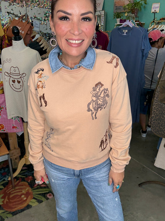 EMBROIDERED GRAPHIC SWEATSHIRT