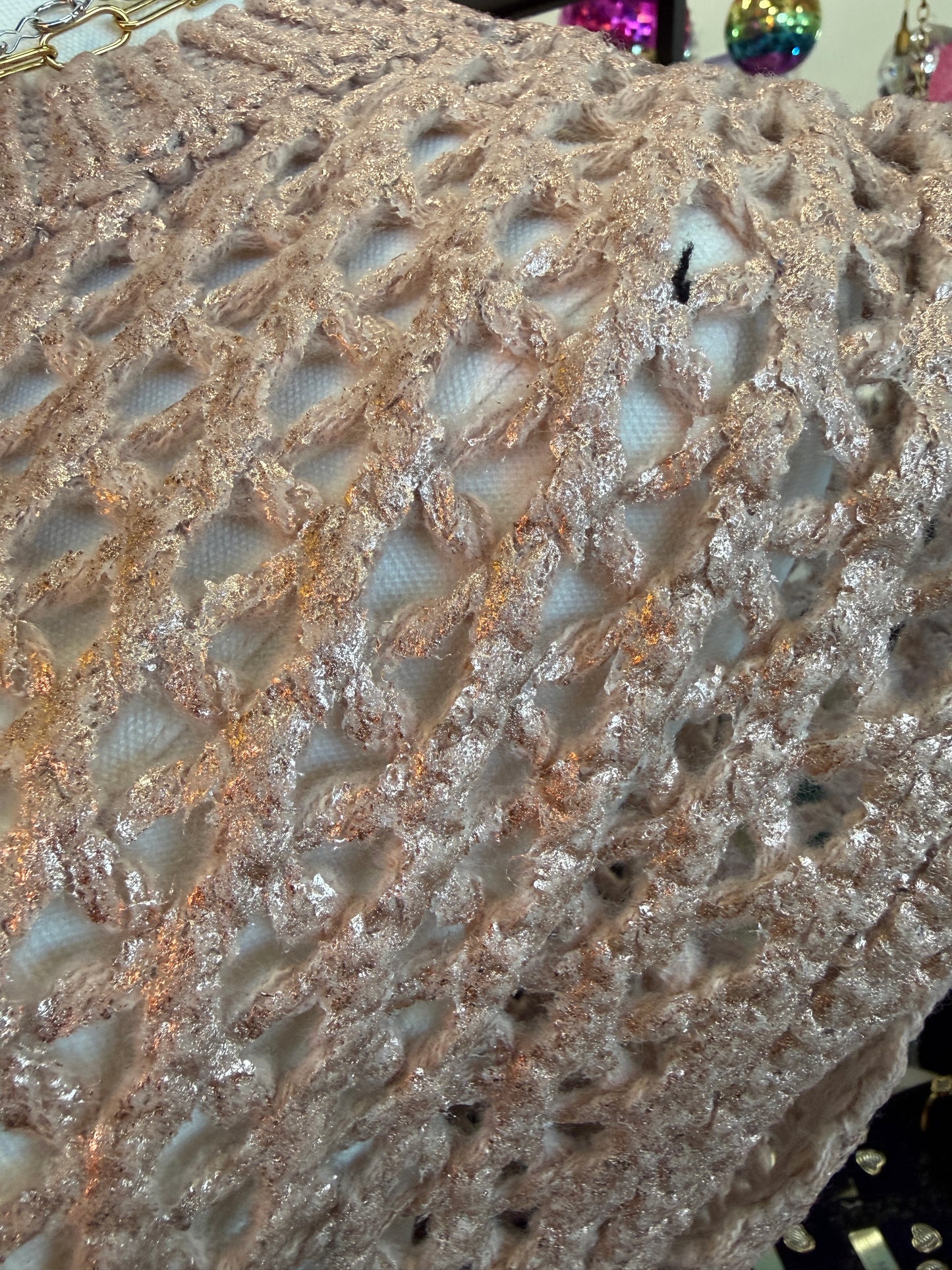 Rose Gold Metallic Foil Sweater Vest