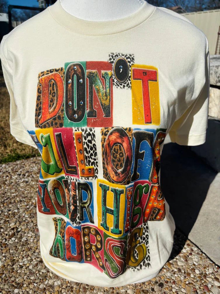 HIGH HORSE CRYSTAL EMBELLISHED TEE