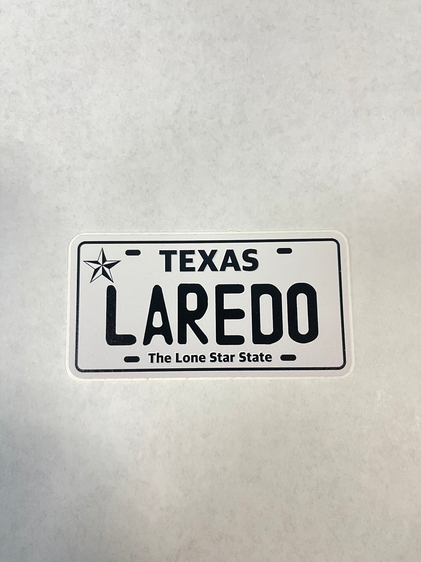 Personalized License Plate Sticker Decal, LAREDO TEXAS
