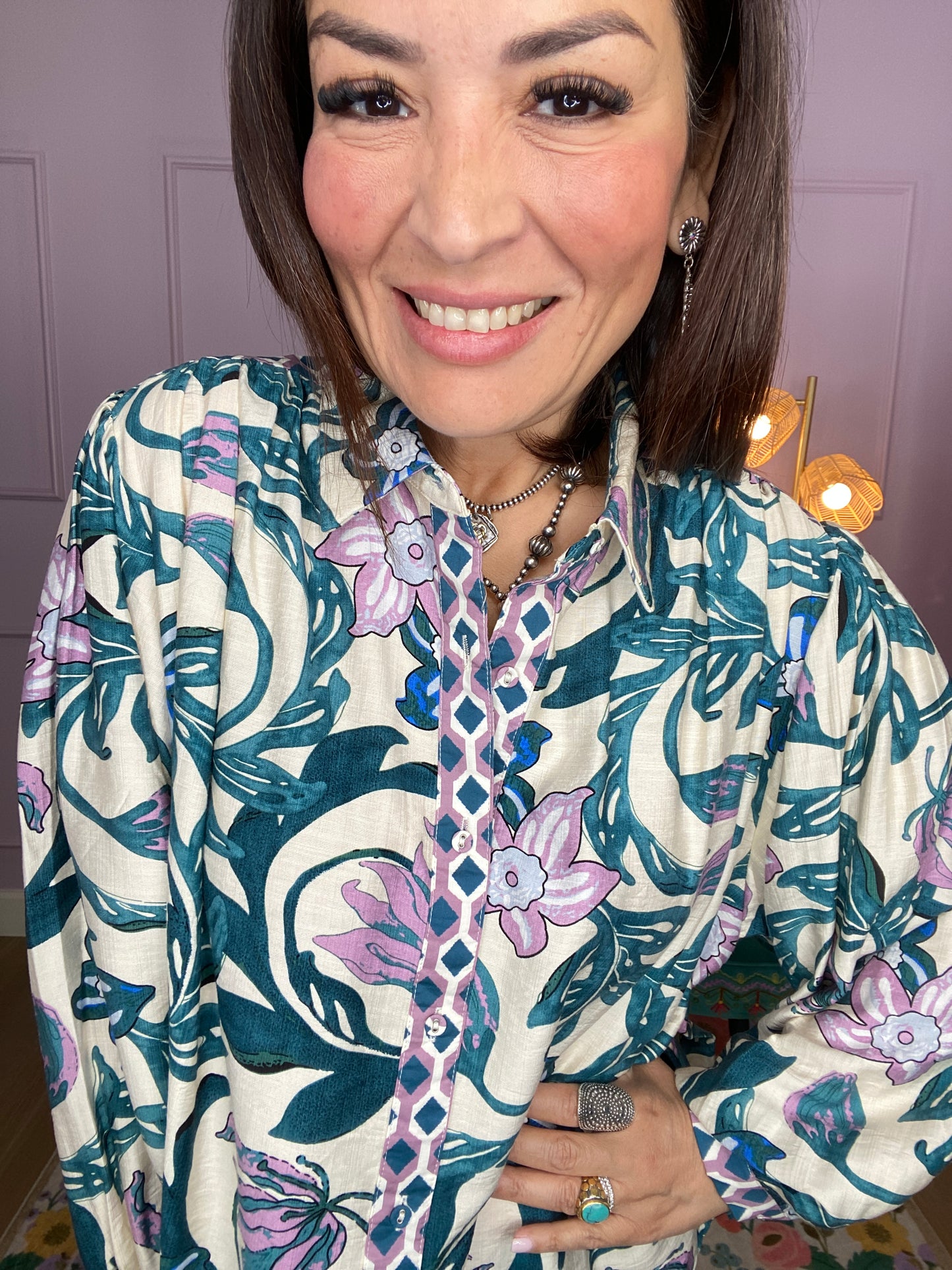 Garden Bloom Button Down Blouse