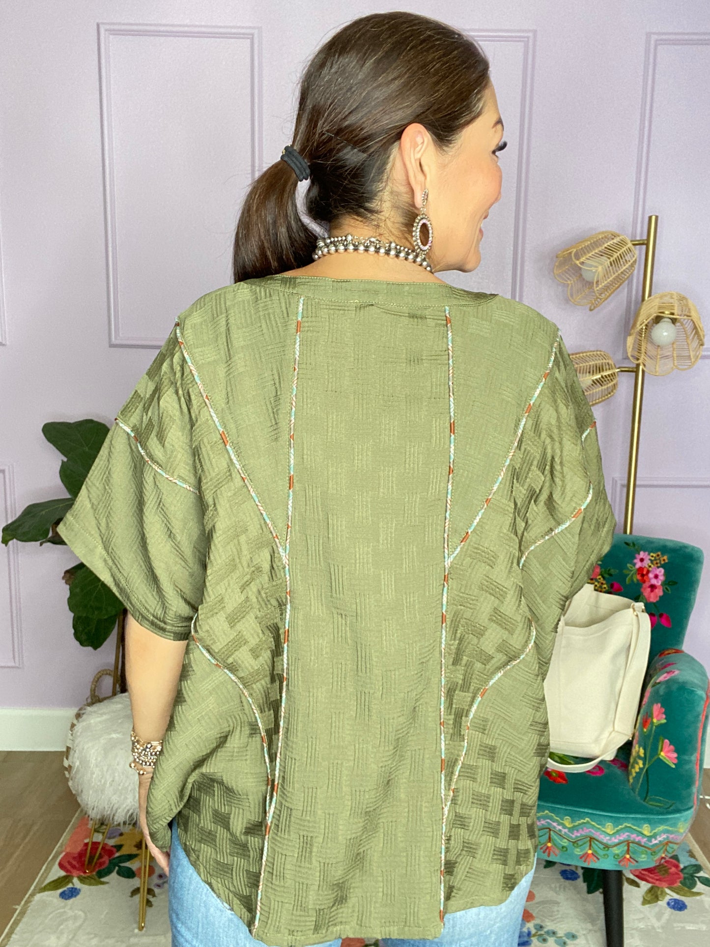 OLIVE TEXTURED SHIRT