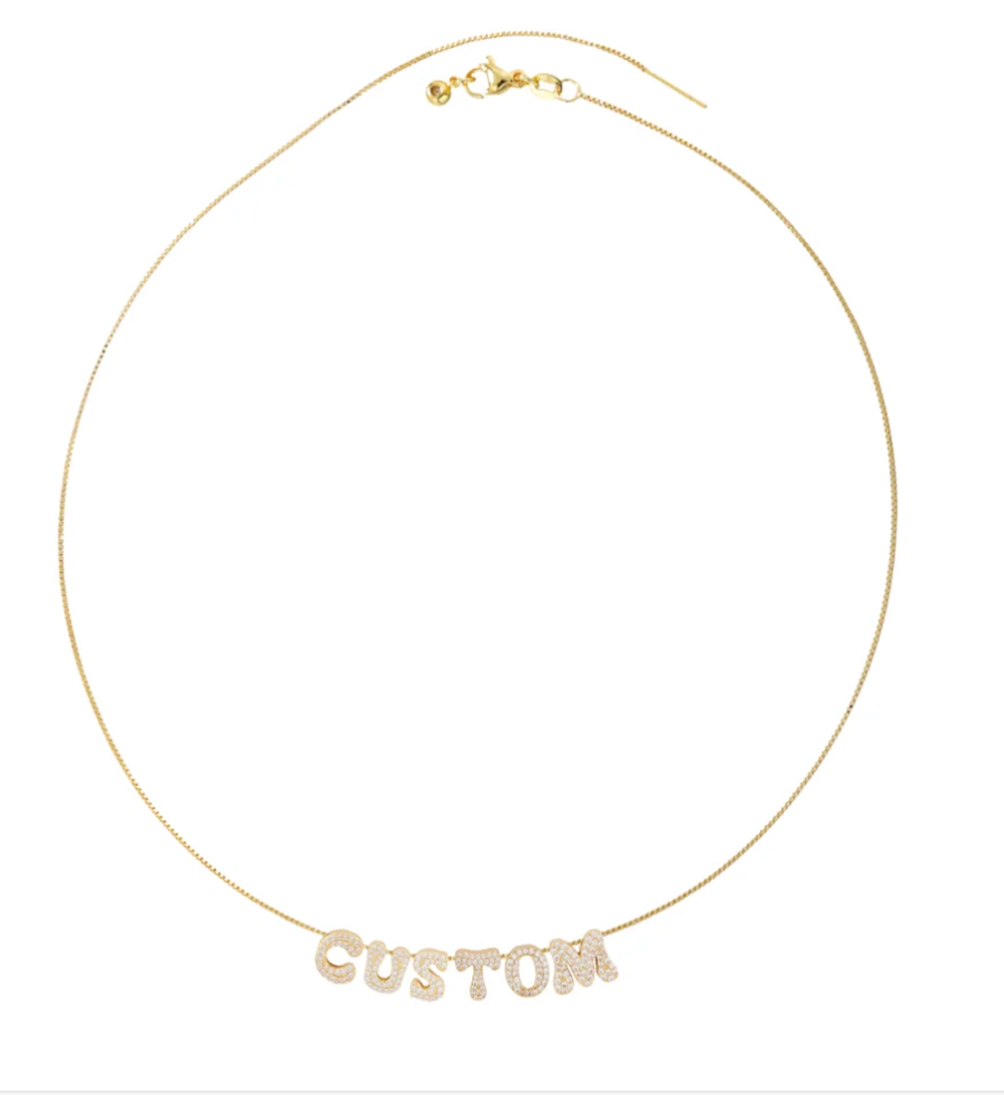 18 KT GOLD PLATED - Smooth sliding necklace initials FONT COSMIC STROLL