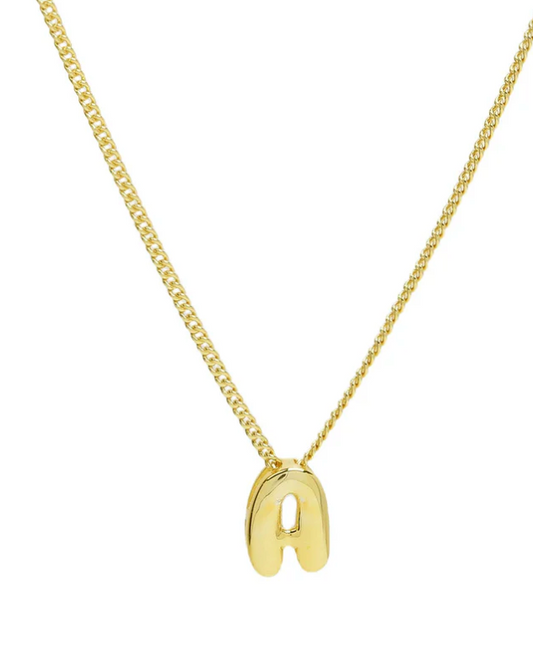 18 KT GOLD PLATED - Smooth sliding necklace initials FONT COSMIC STROLL