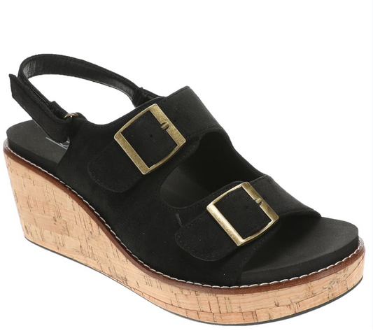 Corky's MY 2 CENTS - BLACK FAUX SUEDE