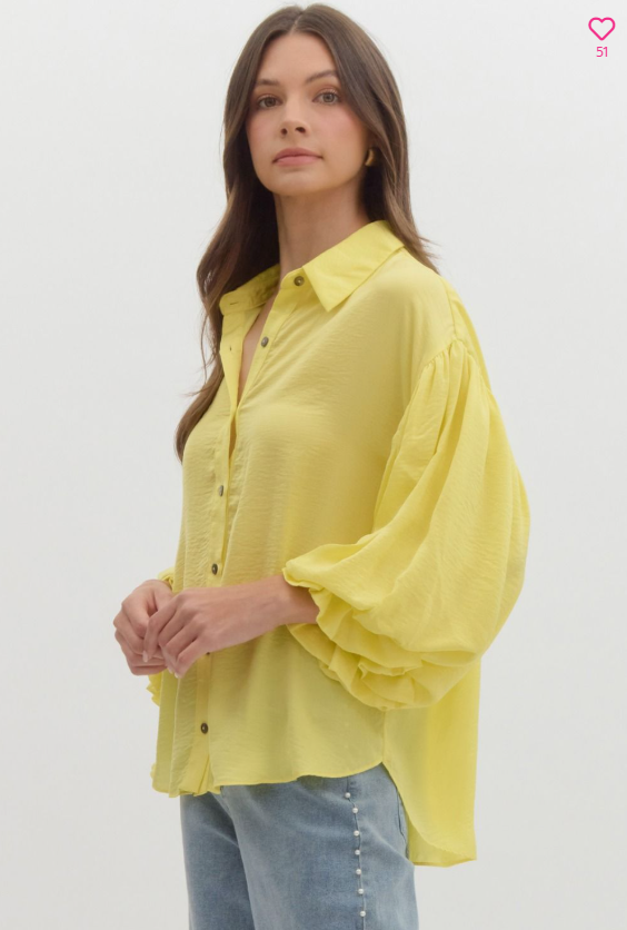 SATIN COLLARED BUTTON DOWN TOP