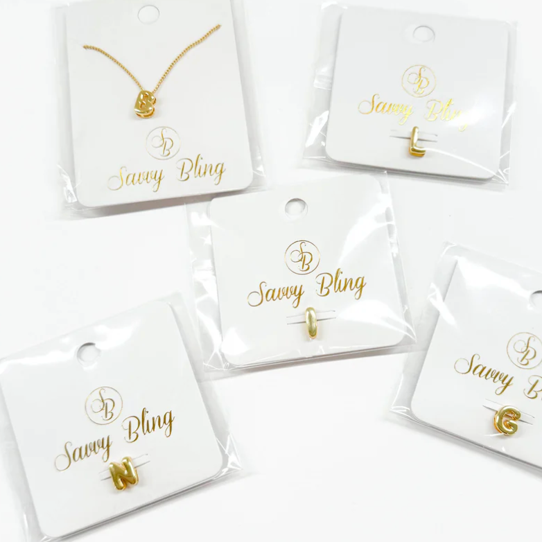 18 KT GOLD PLATED - Smooth sliding necklace initials FONT COSMIC STROLL