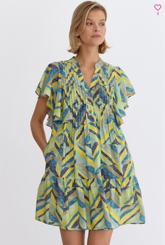 FLUTTER SLEEVE MINI DRESS