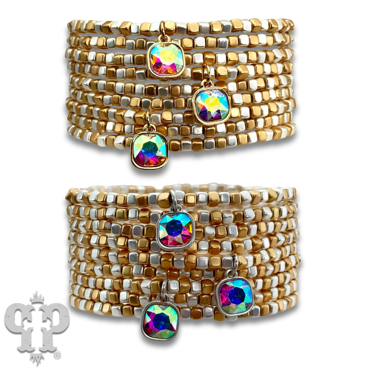 Rhinestone drop charm bracelet