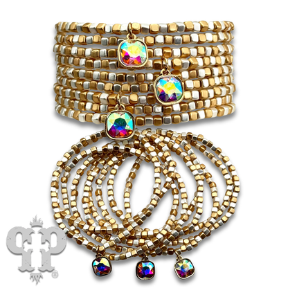 Rhinestone drop charm bracelet