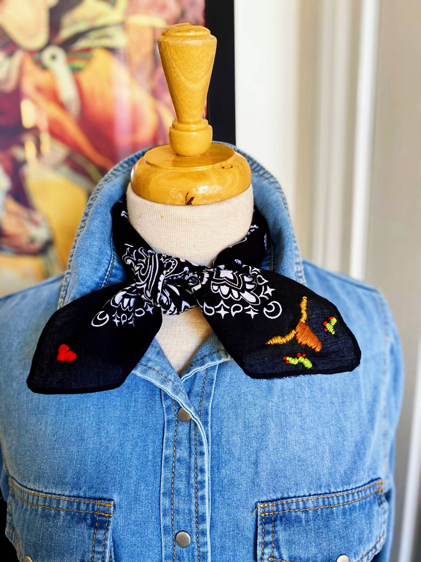 Embroidered Cattle Call Bandana