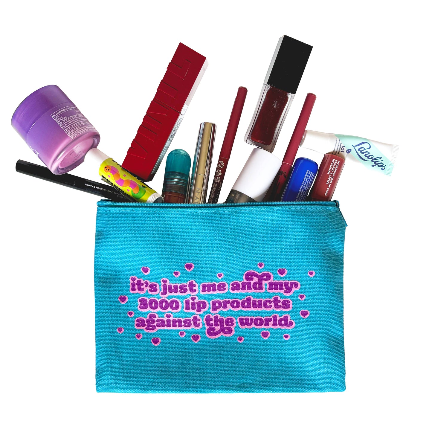 Me & My Lip Products Against The World Canvas Zipper Pouch