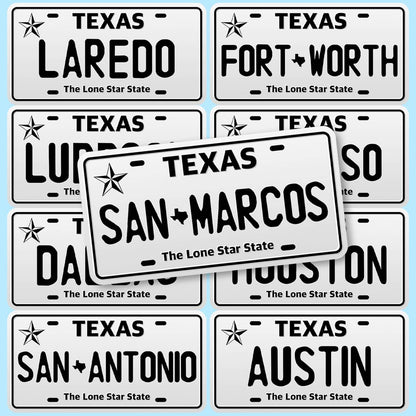 Personalized License Plate Sticker Decal, LAREDO   TEXAS