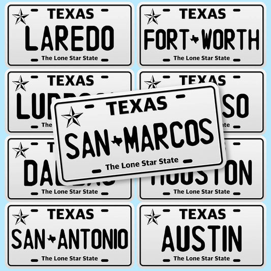 Personalized License Plate Sticker Decal, LAREDO   TEXAS