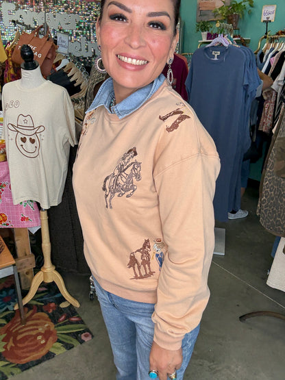EMBROIDERED GRAPHIC SWEATSHIRT
