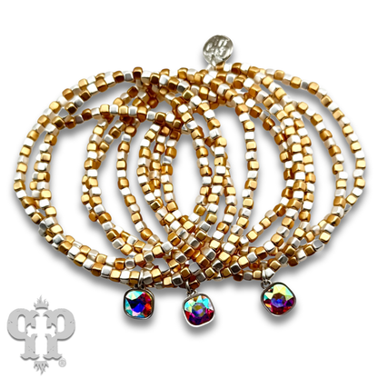 Rhinestone drop charm bracelet