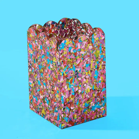 Scalloped Pen / Pencil Holder - Happy Confetti