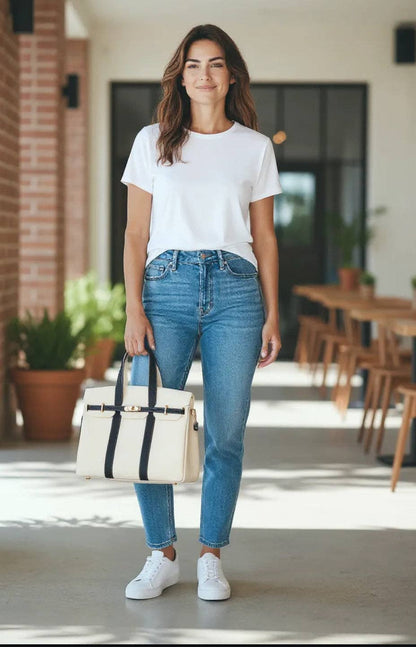 The Luxe Signature Tote- Short Handle