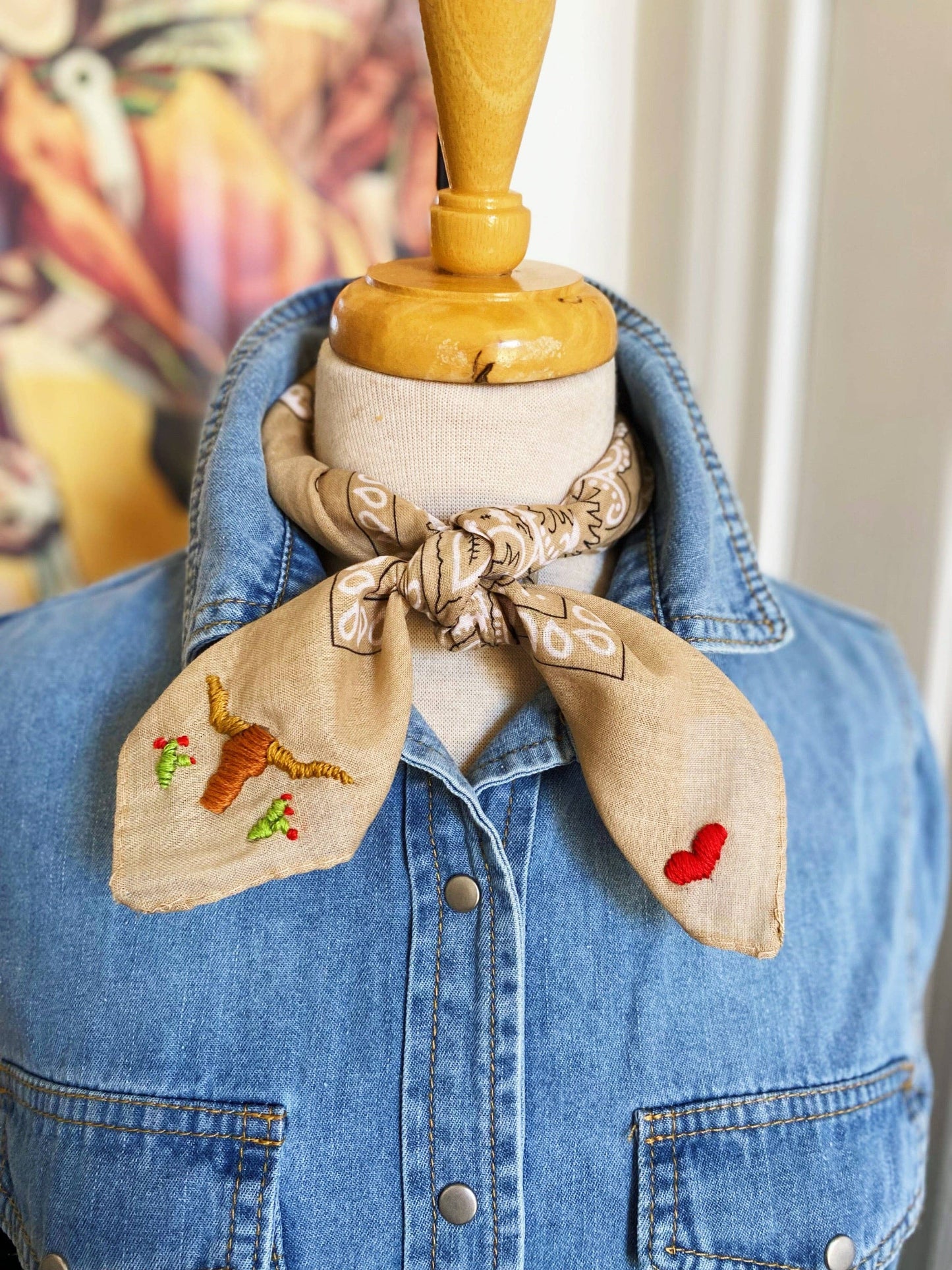 Embroidered Cattle Call Bandana