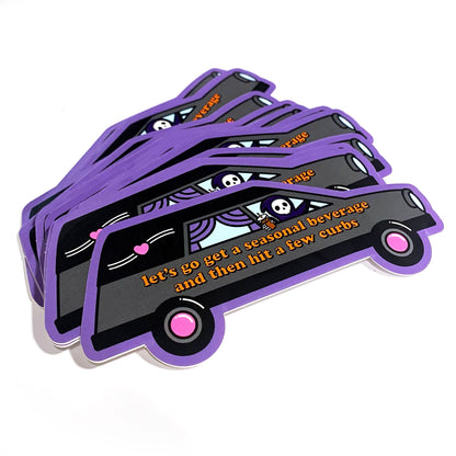 Bad Driver Grim Reaper Fall Hit The Curb Vinyl Sticker