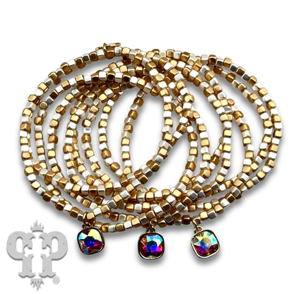 Rhinestone drop charm bracelet