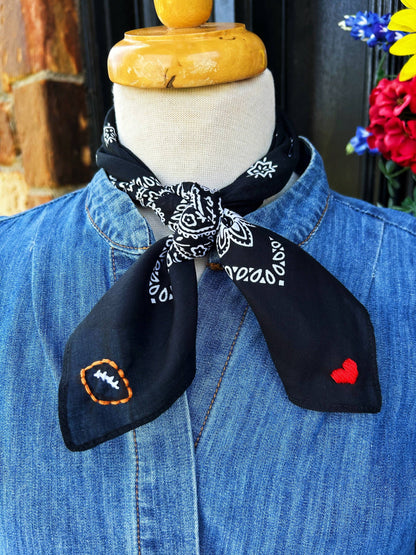 Embroidered Love Bandana