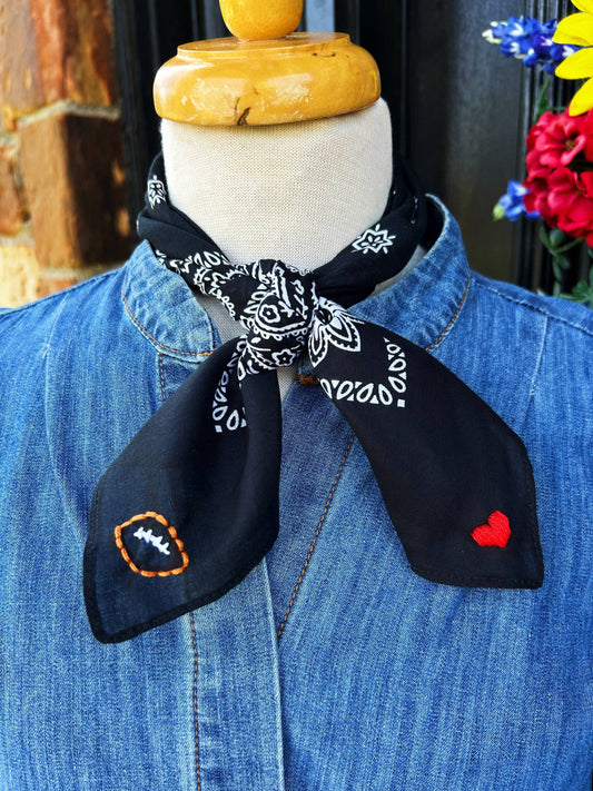 Embroidered Love Bandana