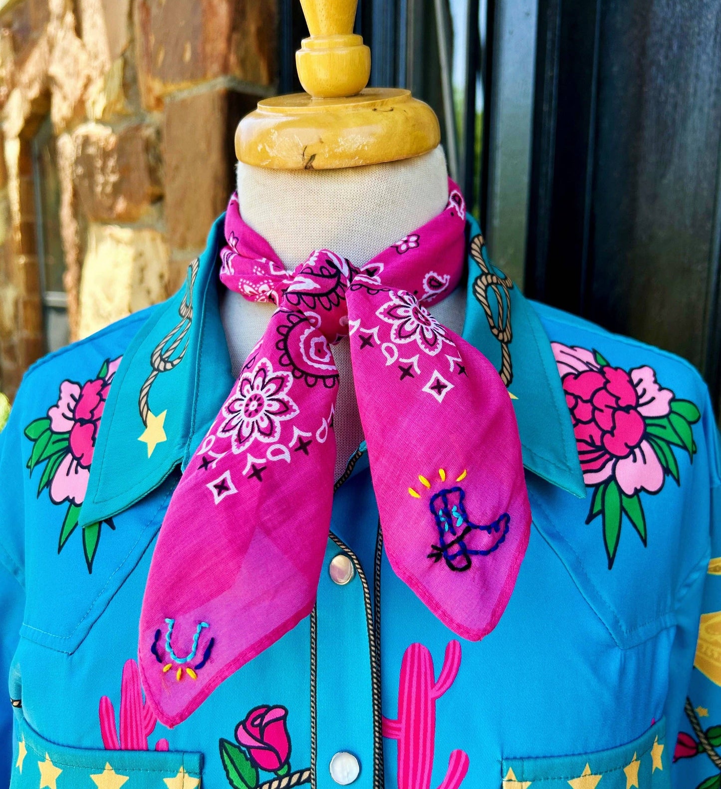 Embroidered Giddy Up Bandana