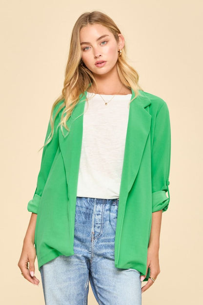 DEAR SCARLETT OPEN FRONT BLAZER
