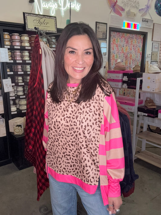 OOO LA LA LEOPARD TOP