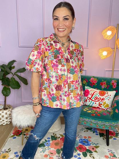 MULTI FLORAL TOP