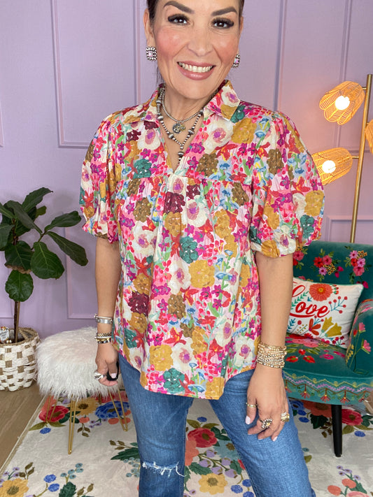 MULTI FLORAL TOP