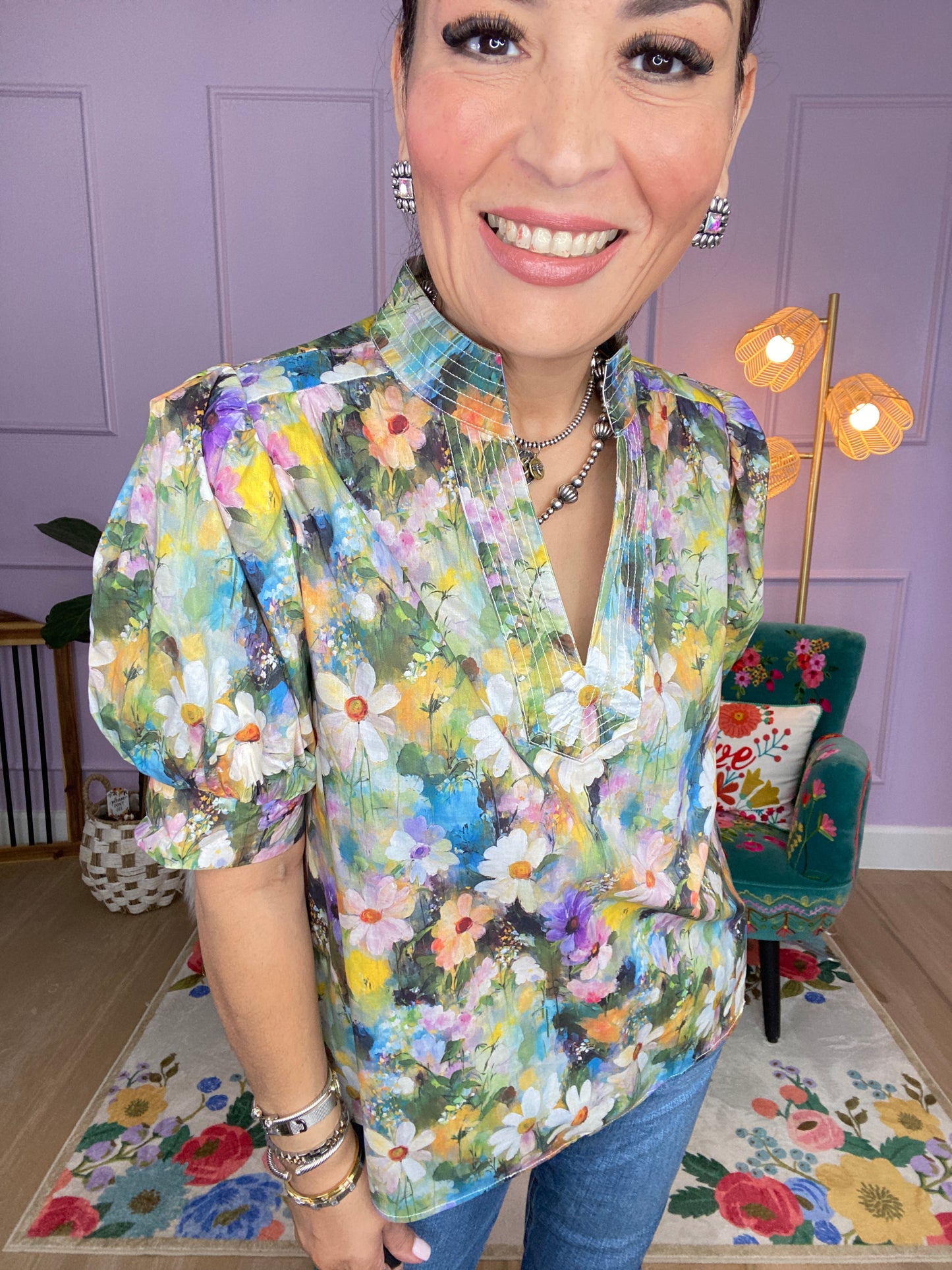 OLIVE FLORAL TOP