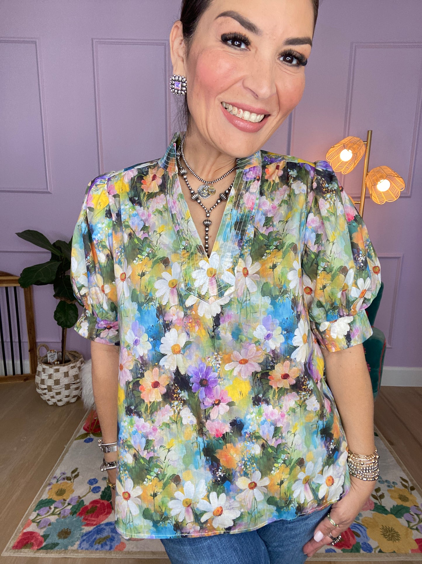 OLIVE FLORAL TOP