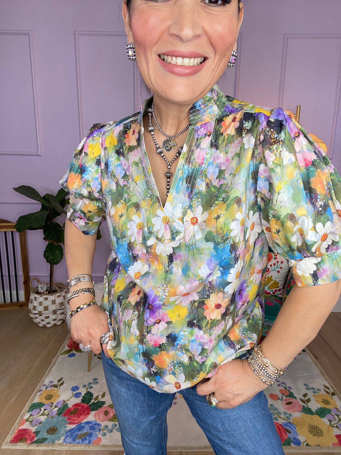 OLIVE FLORAL TOP