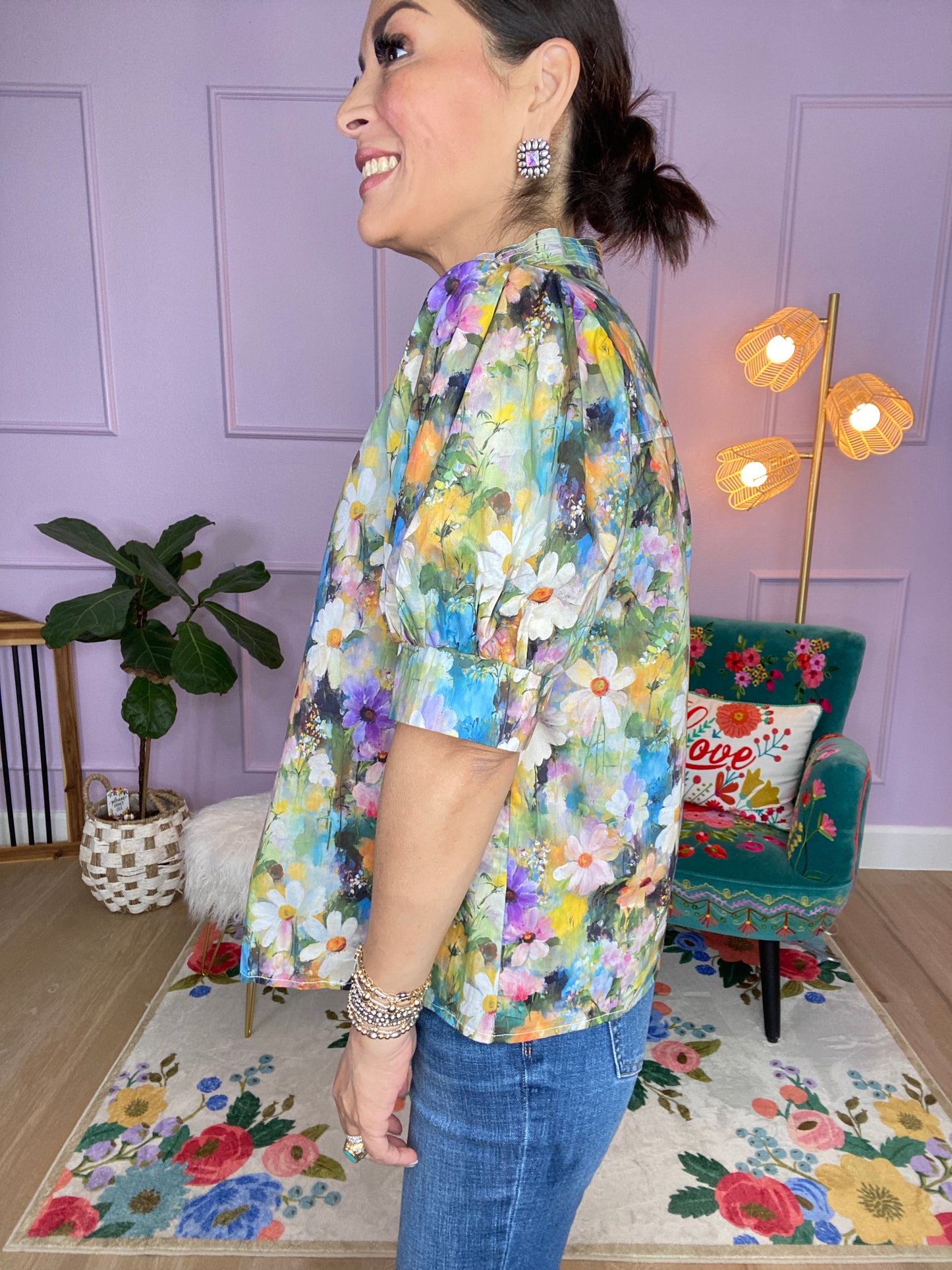 OLIVE FLORAL TOP