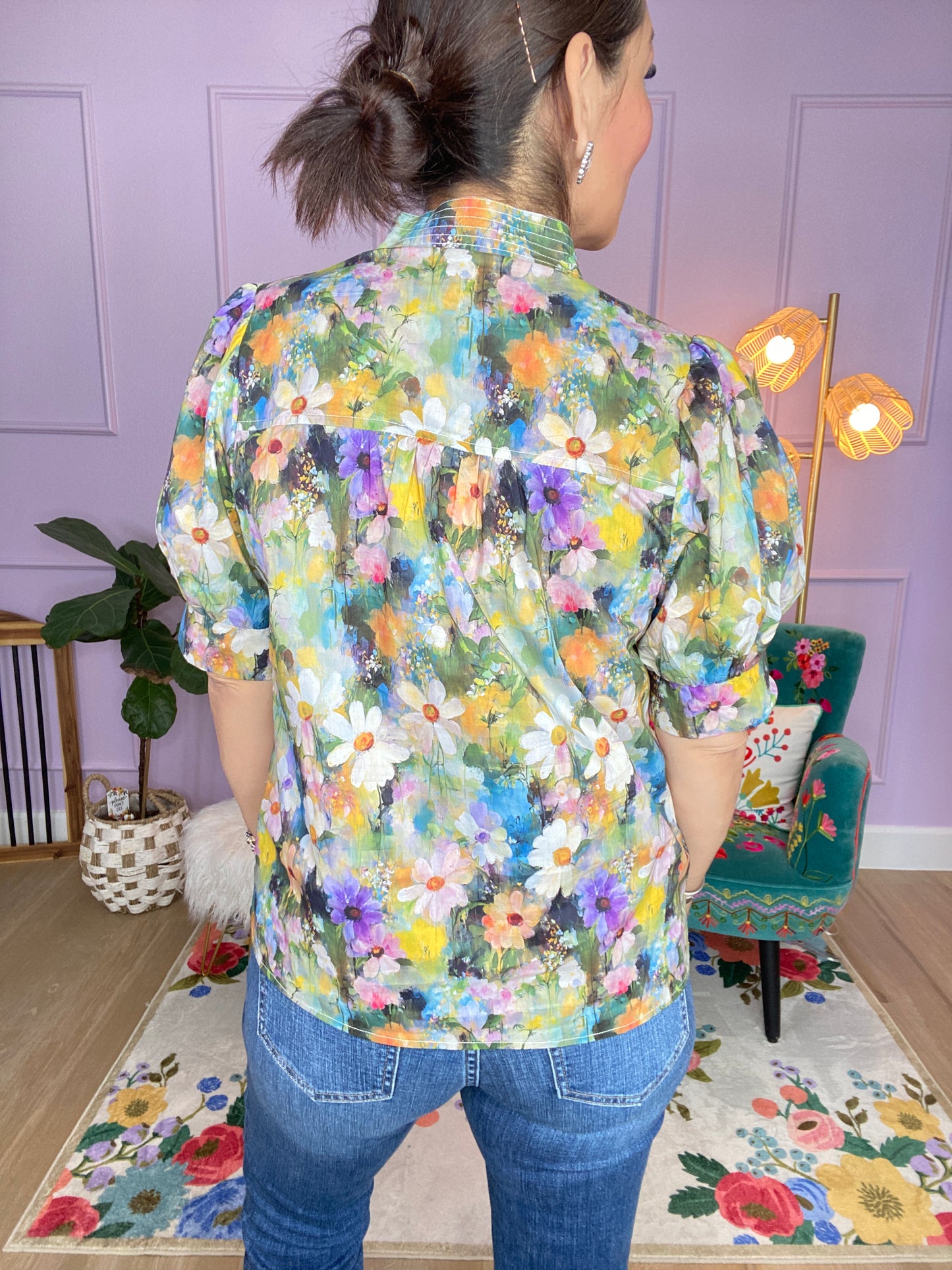 OLIVE FLORAL TOP
