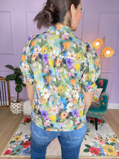 OLIVE FLORAL TOP