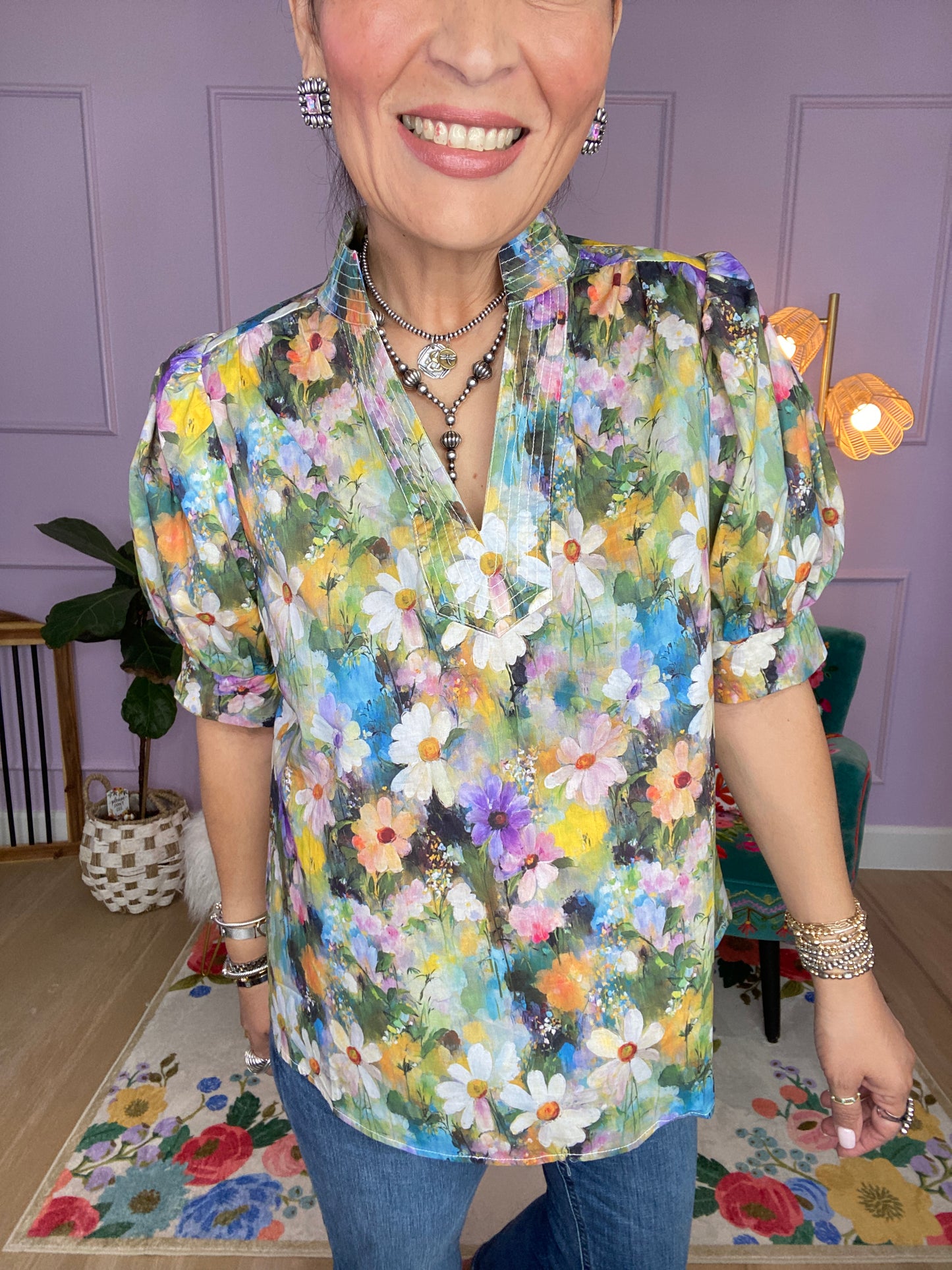 OLIVE FLORAL TOP