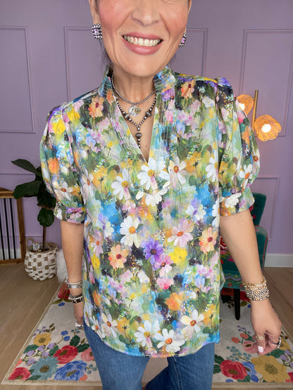 OLIVE FLORAL TOP