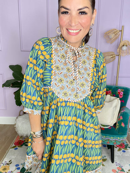 GREEN MIX DRESS