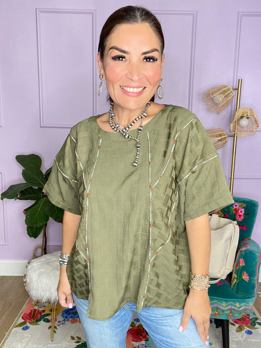 OLIVE TEXTURED SHIRT