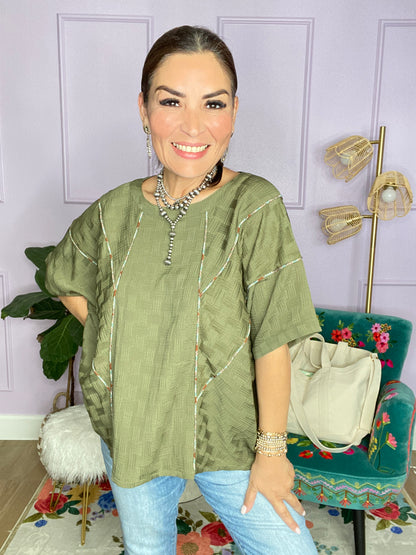 OLIVE TEXTURED SHIRT