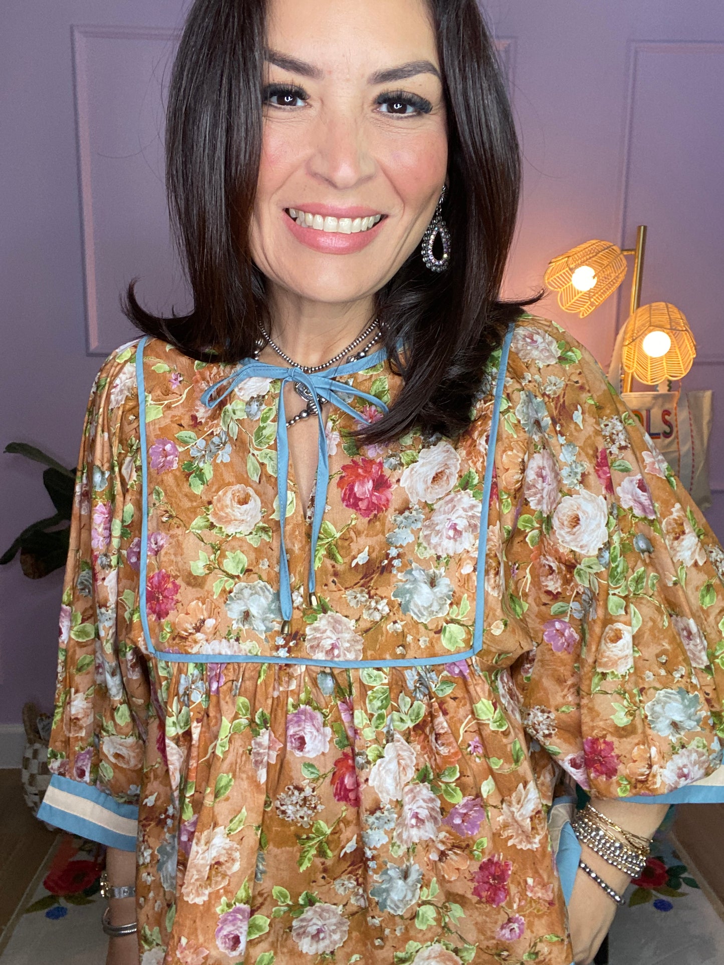 Vintage Floral Empire Waist Top