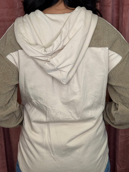 MELANGE SOFT AND TEXTURED SLEEVE TOP