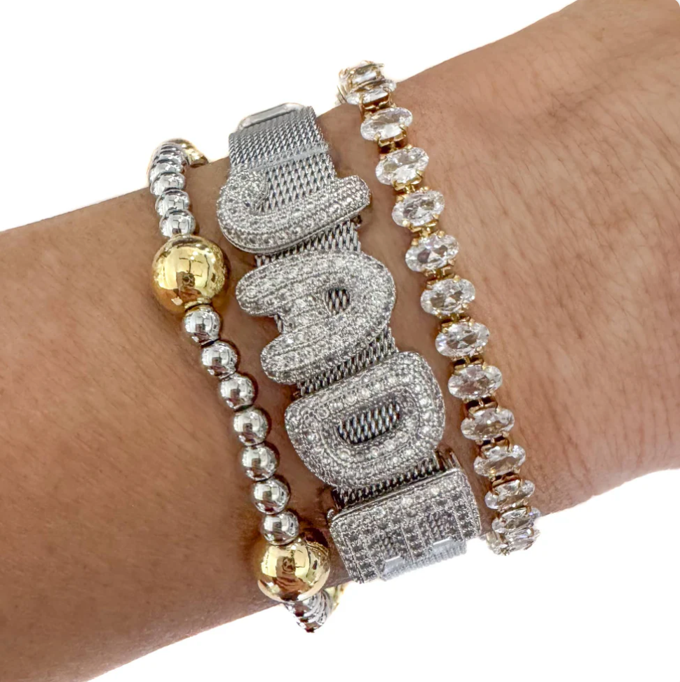 Savvy Bling Slider Charm Bracelet - Silver