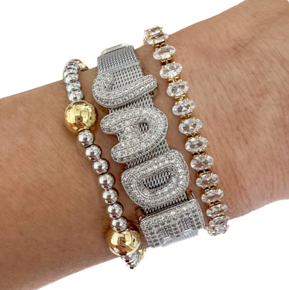 Savvy Bling Slider Charm Bracelet - Silver